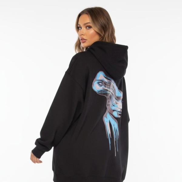 Black trendy hoodie