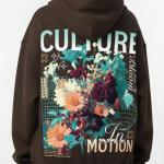 Brown flowery hoodie