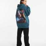 Blue oily stitch hoodie