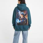 Blue oily stitch hoodie