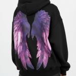 Black feathers hoodie