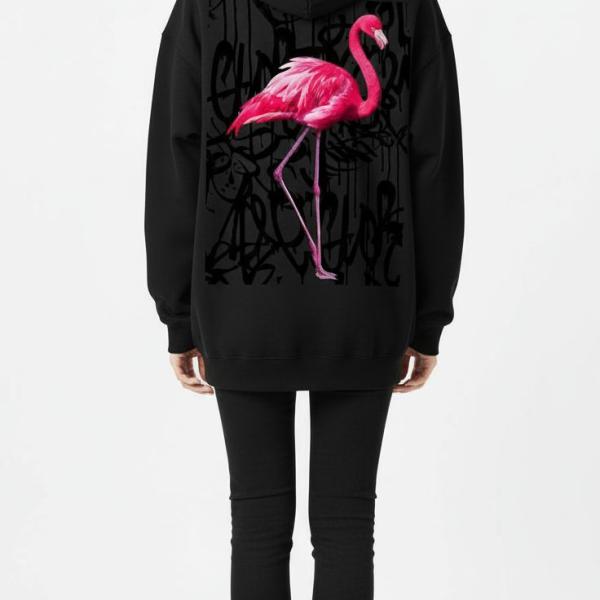Black pinky swan hoodie