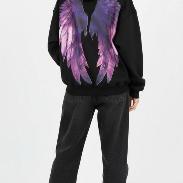 Black feathers hoodie