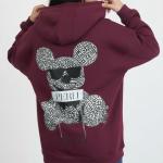 Burgundy teddy bear hoodie