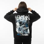 Black blue trendy hoodie
