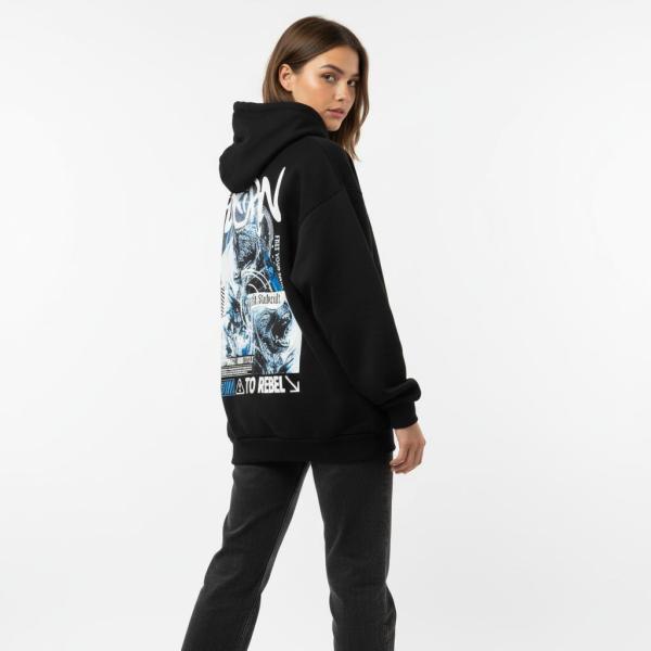 Black blue trendy hoodie