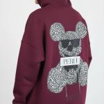 Burgundy teddy bear hoodie