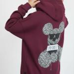 Burgundy teddy bear hoodie