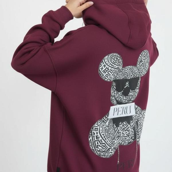 Burgundy teddy bear hoodie
