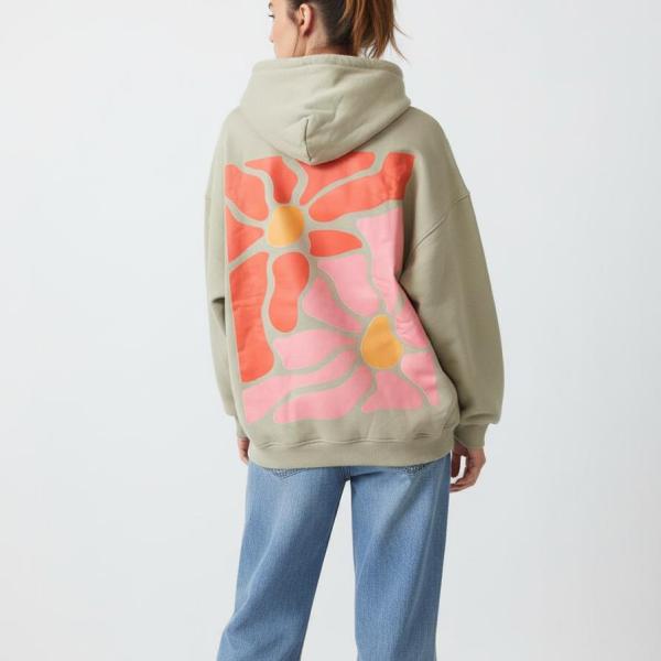 Mint flowery hoodie