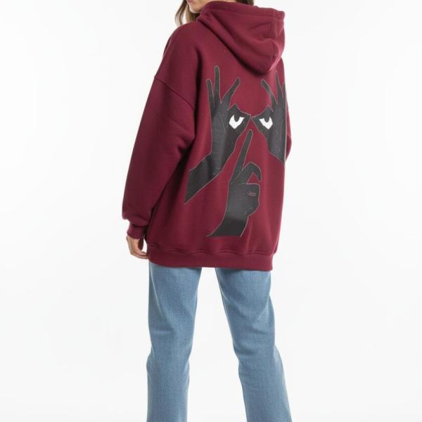 Burgundy shut up hoodie