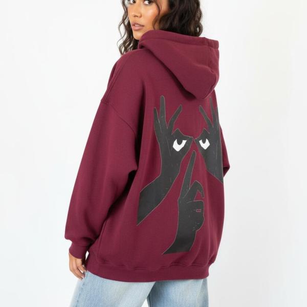 Burgundy shut up hoodie