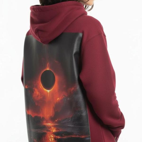 Burgundy planet hoodie