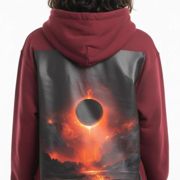 Burgundy planet hoodie