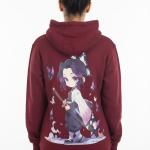 Burgundy anime hoodie