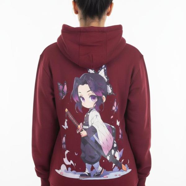 Burgundy anime hoodie