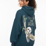 Blue oily panda hoodie