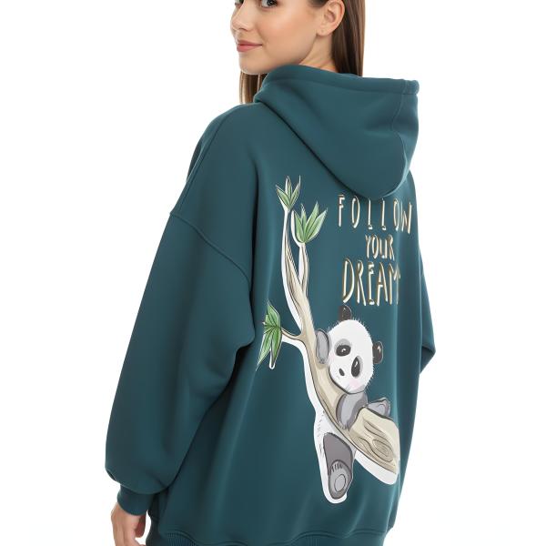 Blue oily panda hoodie