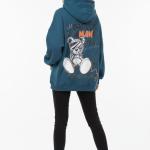 Blue oily teddy hoodie